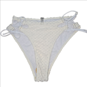 High Waisted Tied Textured Bikini Bottom